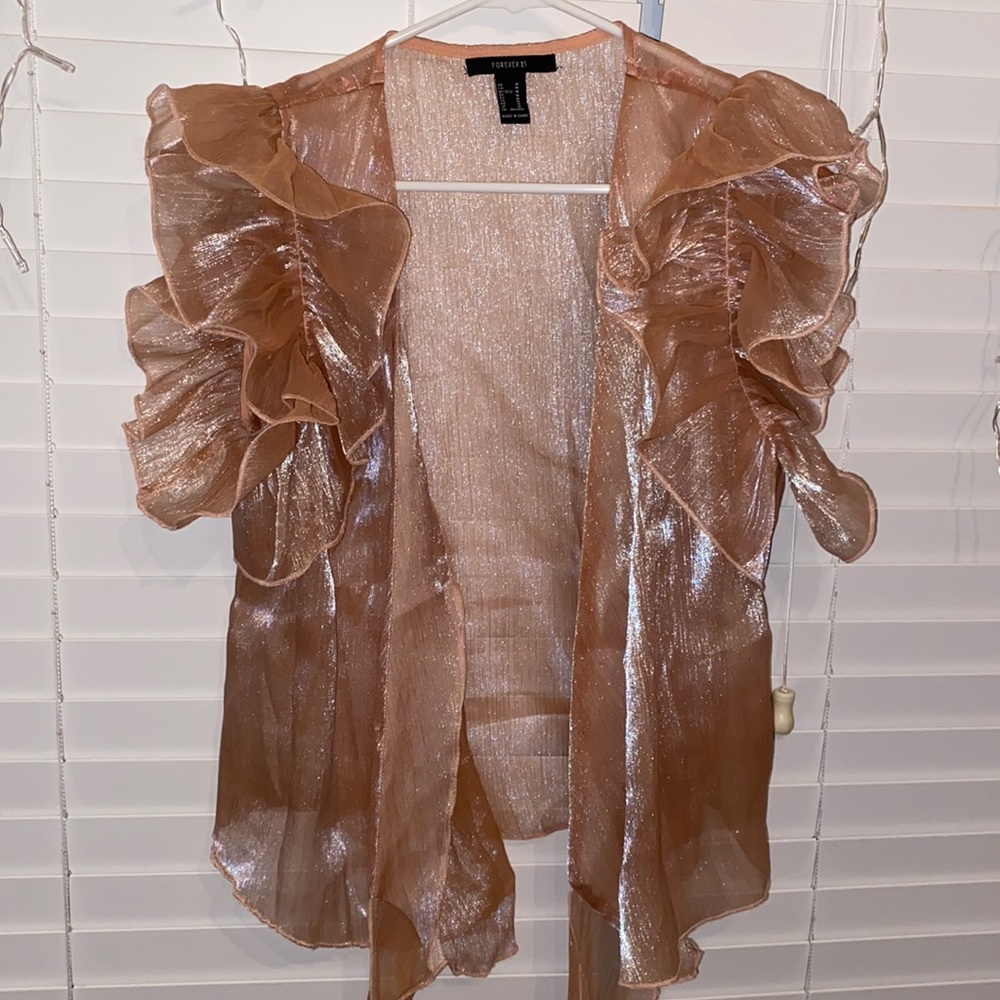 forever 21 sheer pink top